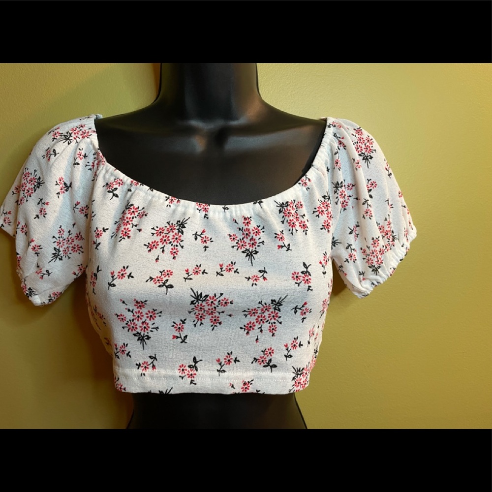 Shein Crop Peasant Top